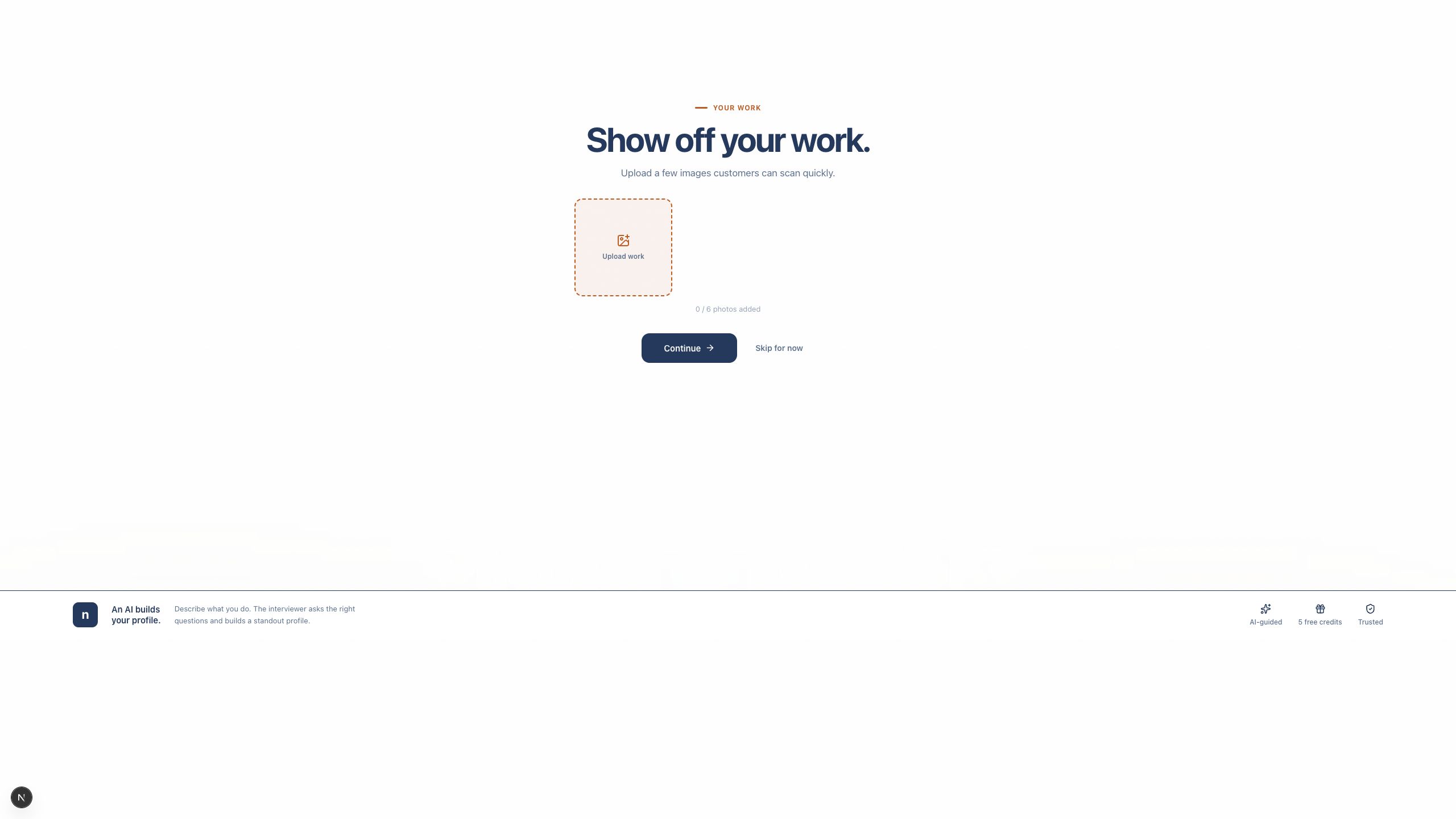 Give the work a place in the profile